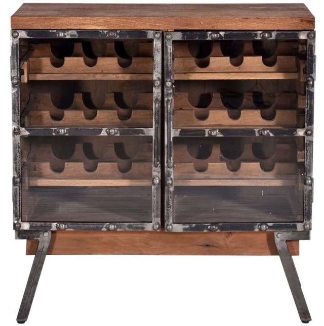 Progressive® Furniture Layover Caramel/Iron Wine Cabinet-1