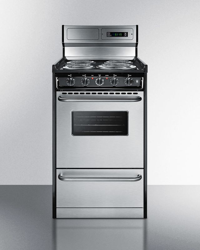 Summit® Professional 20" Stainless Steel Free Standing Electric Range 1