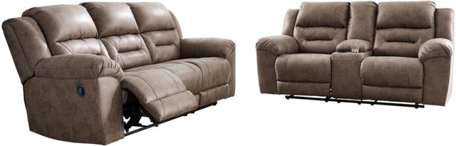 Signature Design by Ashley® Stoneland 2-Piece Fossil Living Room Set with Reclining Sofa