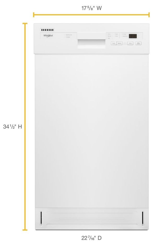 Lave-vaisselle encastré Whirlpool® de 18 po - Blanc 6