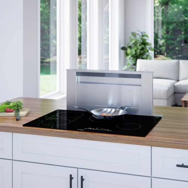 Kitchen Featuring Bosch 800 Series 30" Black Electric Cooktop