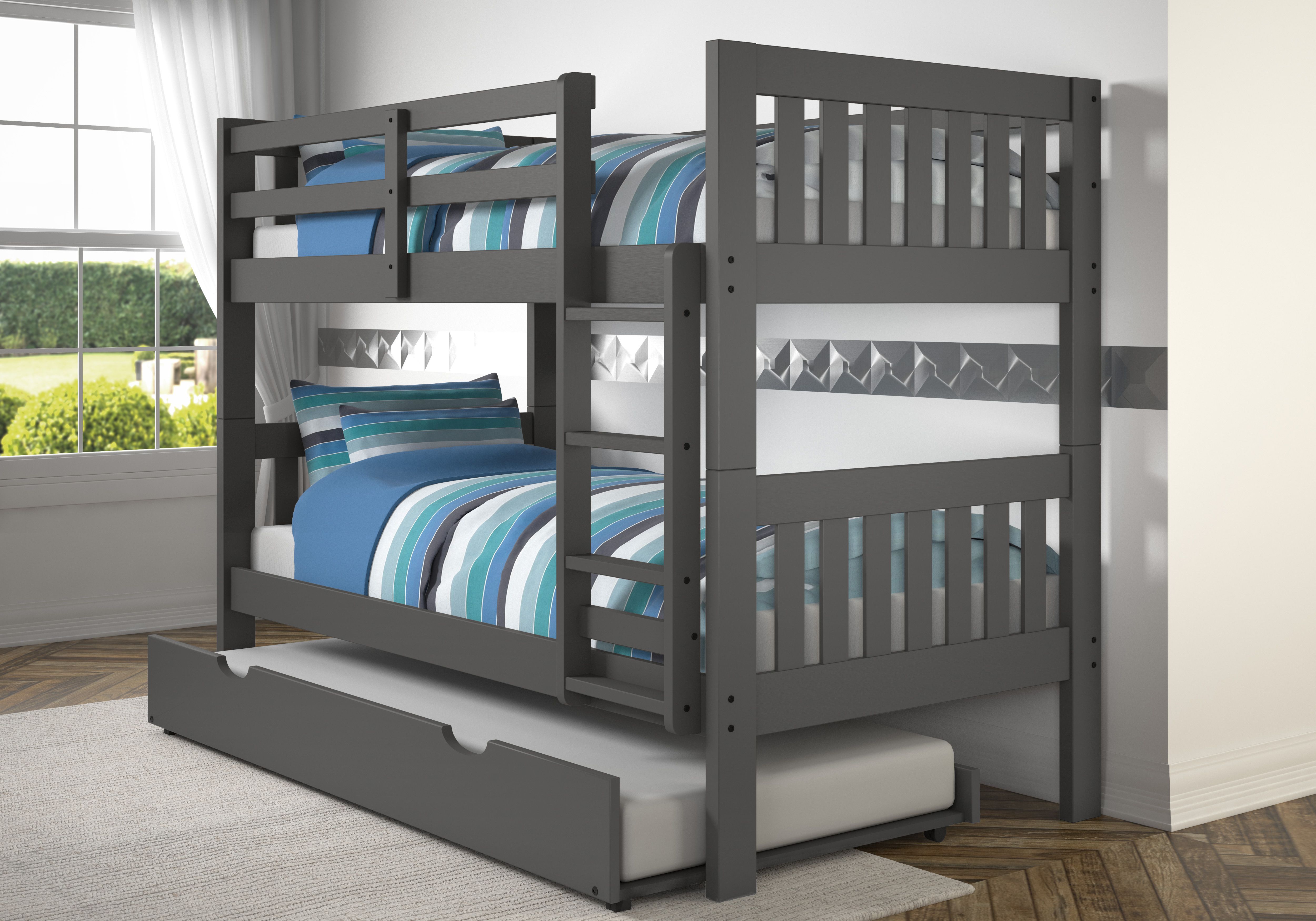 Donco Trading Company Mission Twin/Twin Bunk Bed with Trundle Bed