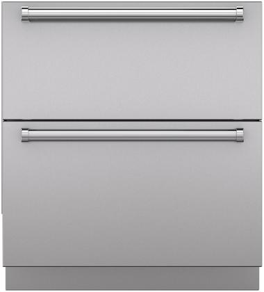 Sub-Zero® 30" Integrated Stainless Steel Drawer Panels with Pro Handles
