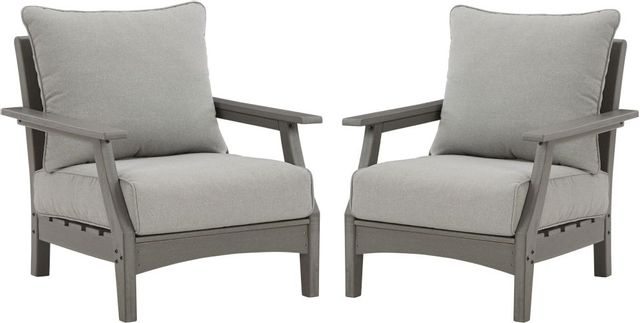 Signature Design by Ashley® Visola 4-Piece Gray Outdoor Seating Set 3