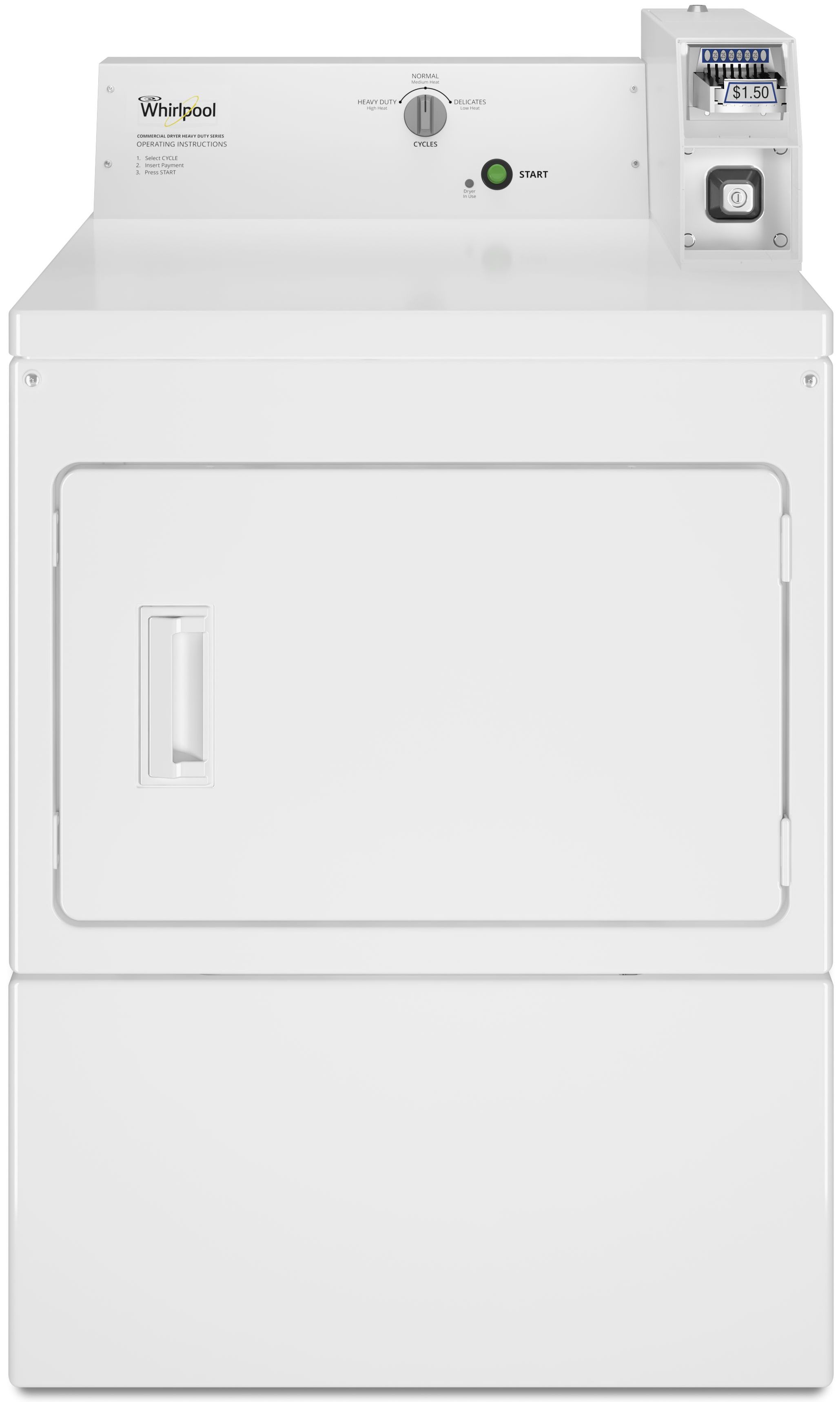 Whirlpool® Commercial 7.4 Cu. Ft. White Front Load Electric Dryer