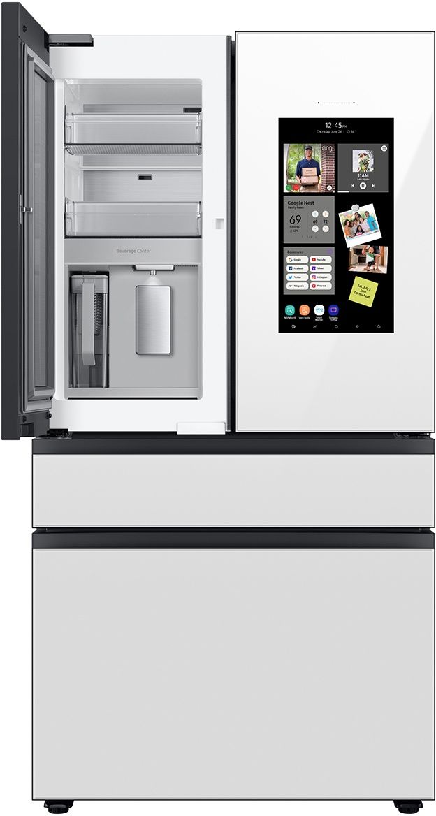 Samsung Bespoke 28.6 Cu. Ft. White Glass French Door Refrigerator-3