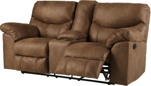 Signature Design by Ashley® Boxberg Bark Double Power Reclining Loveseat with Console 1