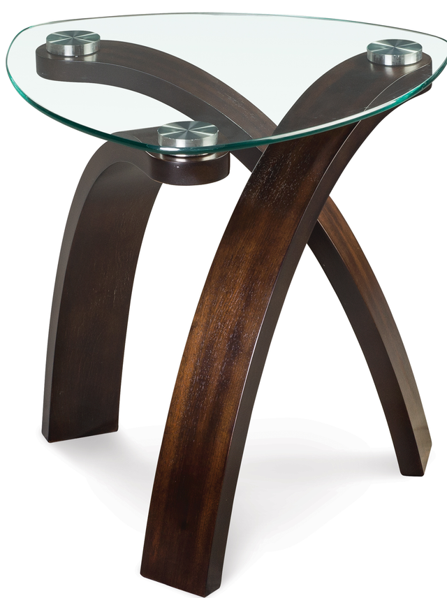 Table d'appoint ovale de Magnussen Home® Allure - Noisette/Verre