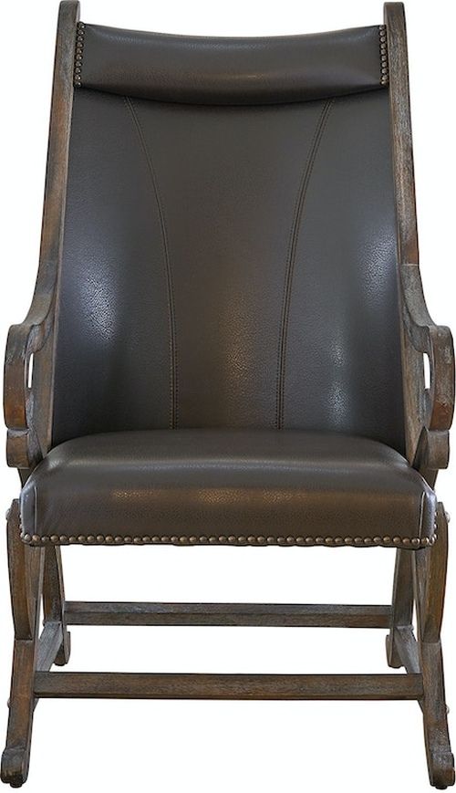 Elements International Hunter 2-Piece Tobacco Chair and Ottoman-2
