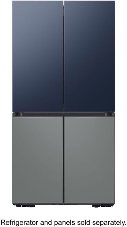 Samsung Bespoke 29.0 Cu. Ft. Matte Black Steel 4-Door Flex French Door Refrigerator in Customizable Panel 27