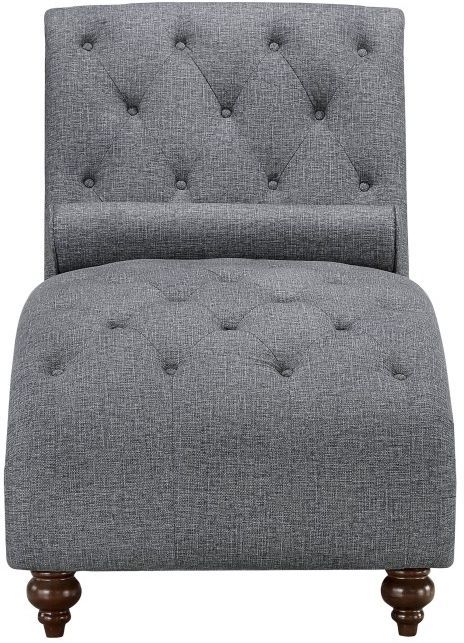 Chaise avec tête de clou et oreiller Bonne en tissu gris foncé Mazin Furniture® 1