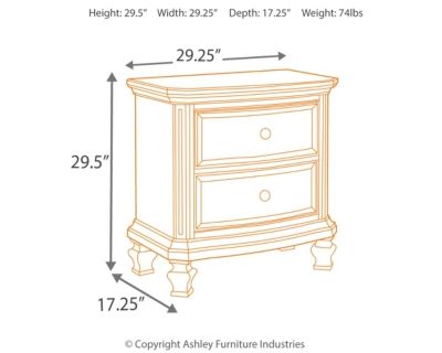 Signature Design By Ashley Demarlos Parchment White Nightstand B693 92 Big Sandy Superstore Oh Ky Wv