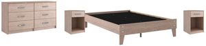 Signature Design by Ashley® Flannia 4-Piece Gray Full Platform Bed Set