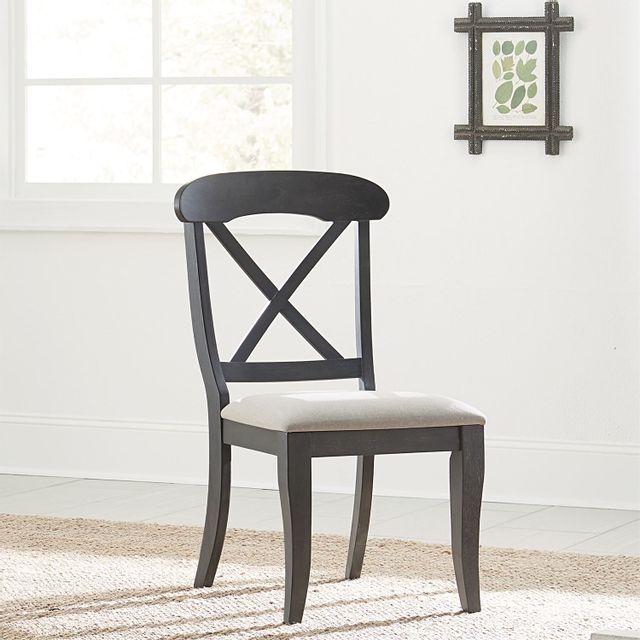 Liberty Furniture Ocean Isle Dark Gray Upholstered X Back Side Chair 7
