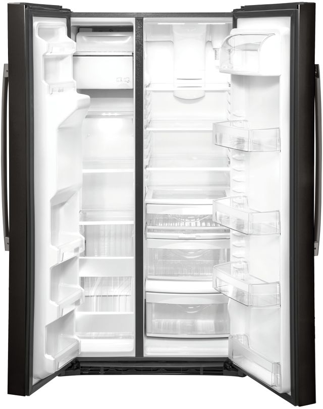 GE® 25.1 Cu. Ft. Black Stainless Steel Side-By-Side Refrigerator 2