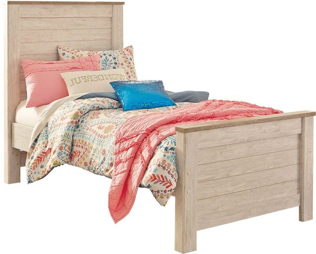 Signature Design by Ashley® Willowton White Wash Queen Panel Bed 7