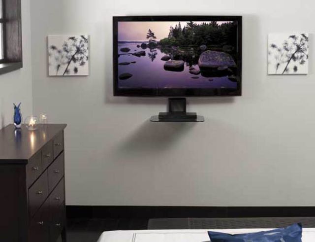 Sanus® Vertical Series Black On-Wall AV Shelf 3