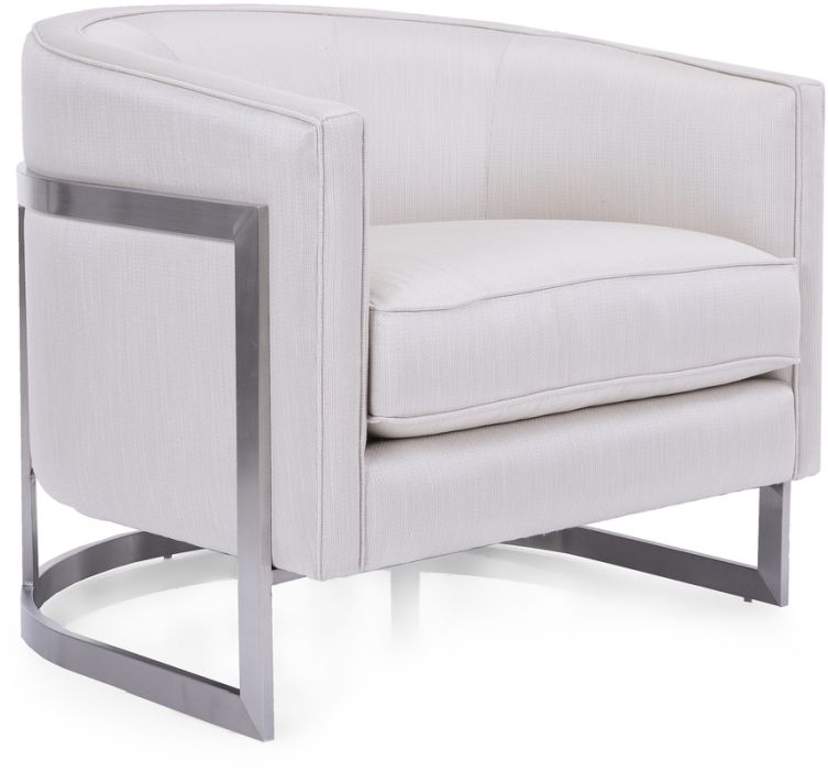 white and silver accent chair