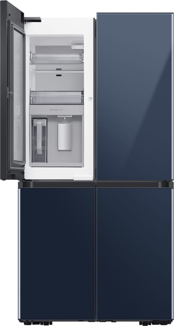 Samsung Bespoke 29.0 Cu. Ft. Matte Black Steel 4-Door Flex French Door Refrigerator in Customizable Panel 12