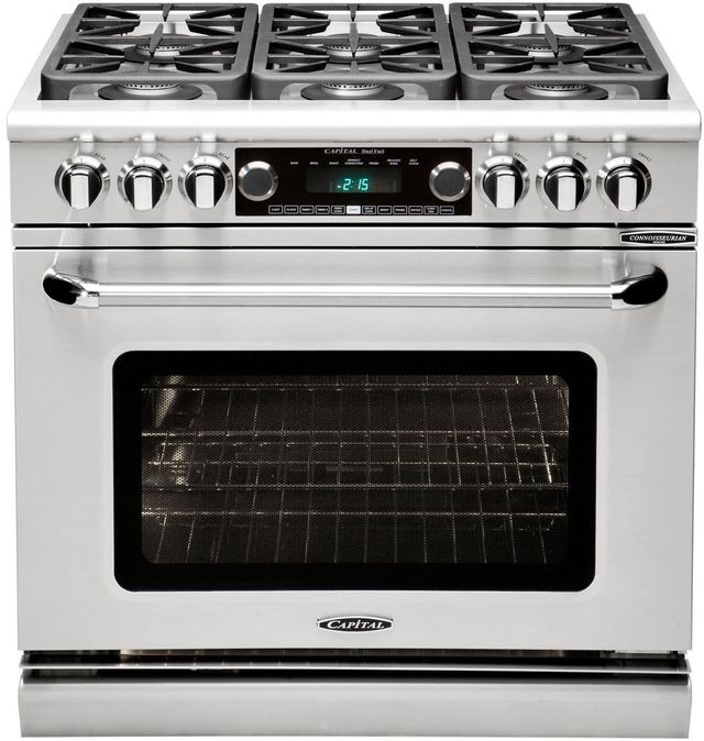 Capital Connoisseurian 36" Stainless Steel Free Standing Dual Fuel Range