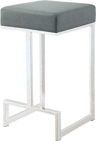 Coaster® Grey And Chrome Square Counter Height Stool