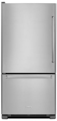 KitchenAid® 22.07 Cu. Ft. Stainless Steel Bottom Freezer Refrigerator-KRBL102ESS