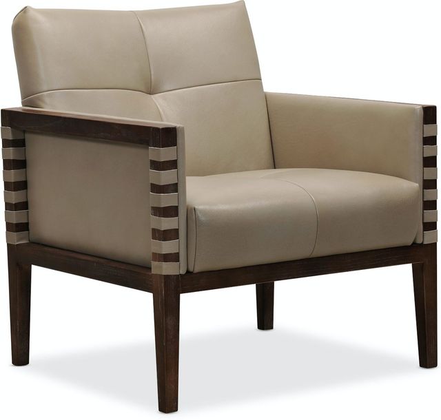 Hooker® Furniture CC Carverdale Dark Hickory/Maddie Taupe Leather Club Chair