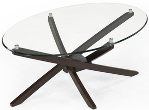 Magnussen Home® Xenia Espresso and Glass Oval Cocktail Table