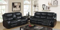 Furniture of America® Pollux 2-Piece Black Sofa and Loveseat with Console