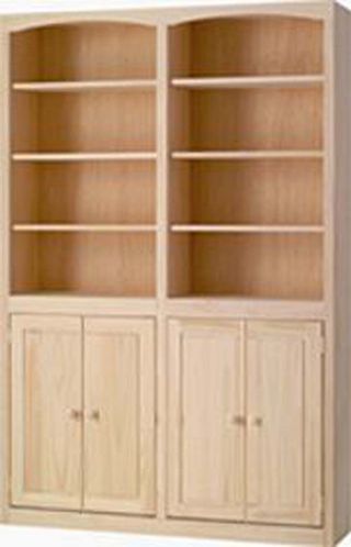 Archbold Furniture Pine 48" x 72" Bookcase With Doors
