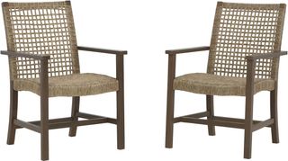 Signature Design by Ashley® Germalia 2-Piece2 Brown Outdoor Dining Arm Chair Set