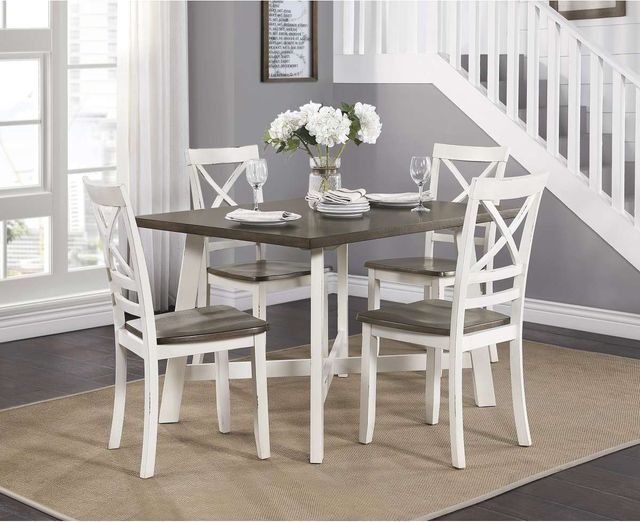 Homelegance® Troy 5 Piece Antique White and Cherry Counter Height Set ...