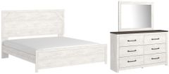 Signature Design by Ashley® Gerridan 3-Piece White/Gray Full Panel Bed Set