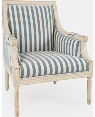 Jofran Inc. McKenna Blue Stripe Accent Chair