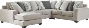 Benchcraft® Ardsley 4-Piece Pewter Sectional with Chaise