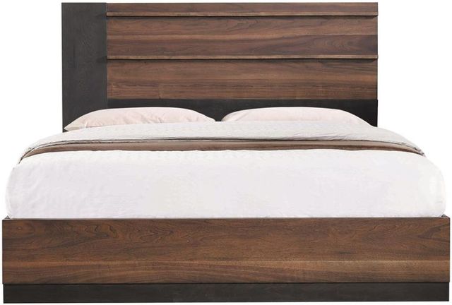 Coaster® Azalia Black/Walnut Queen Bed 2