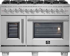 FORNO® Capriasca 48" Stainless Steel Freestanding Duel Fuel Range