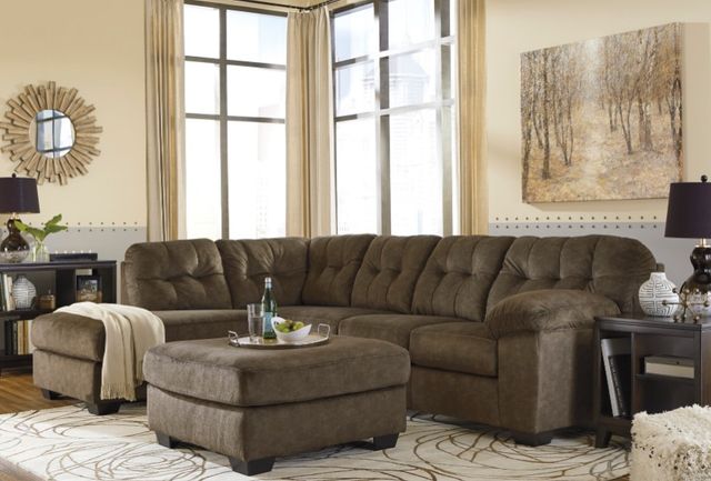 Signature Design by Ashley® Accrington 3-Piece Earth Sectional with Ottoman Set-3