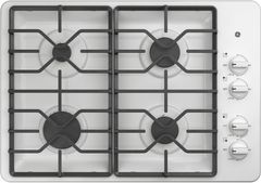 GE® 30" White Built-In Gas Cooktop