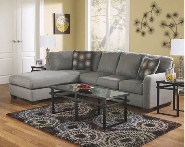 Signature Design by Ashley® Zella Charcoal 2-Piece Sectional with Chaise-2