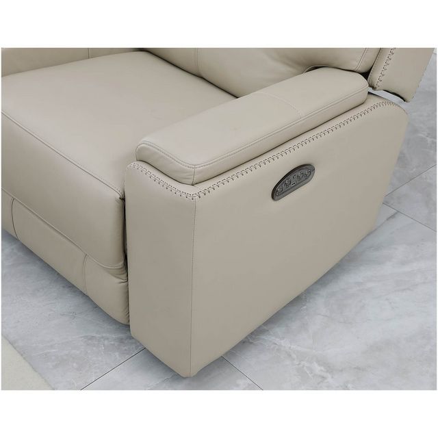 Leather Italia Bryant Leather Reclining Console Loveseat With Power Head and Foot-2