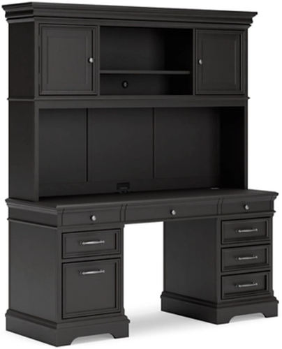 black credenza desk