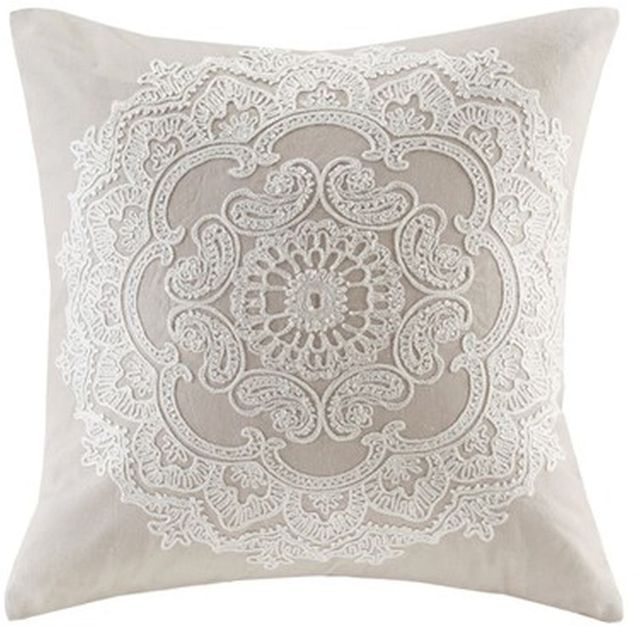 Olliix by Harbor House Taupe Suzanna Square Pillow-0