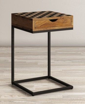 Jofran Inc. Global Archive Fairchild Checkboard C-Table with Black Base