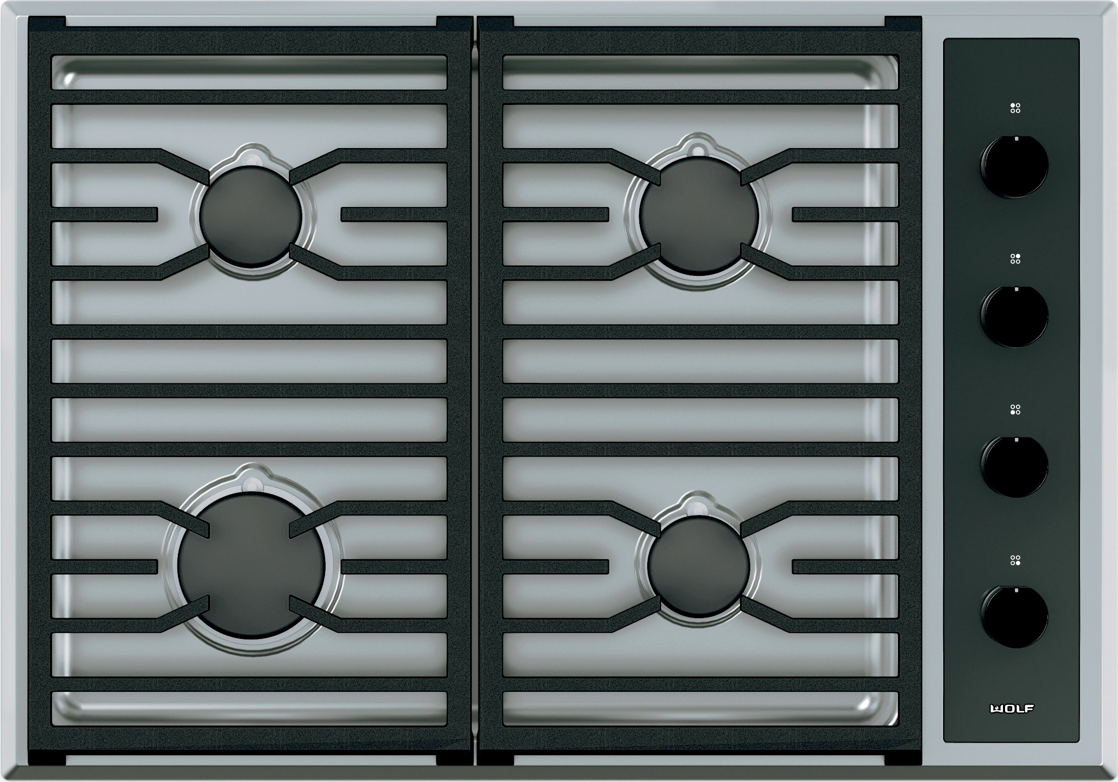 Wolf® Transitional 30" Stainless Steel Gas Cooktop-CG304T/S/LP