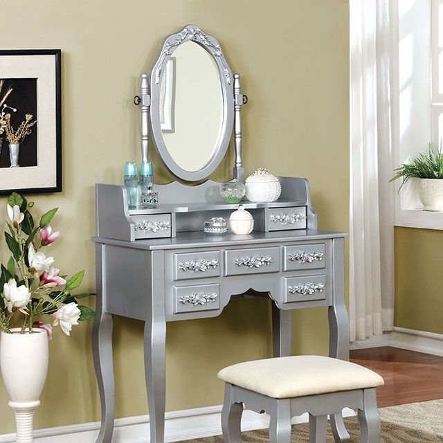 Furniture of America® Harriet Silver Vanity 0