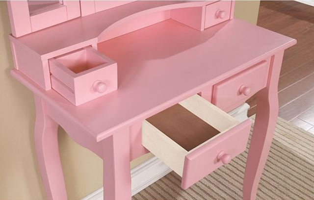 Furniture of America® Janelle Pink Vanity 1