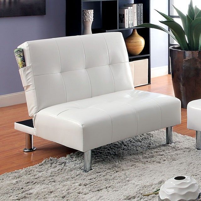 Furniture of America® Bulle White/Chrome Chair