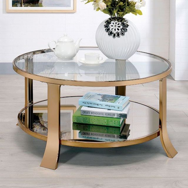 Furniture of America® Rikki Champagne Coffee Table