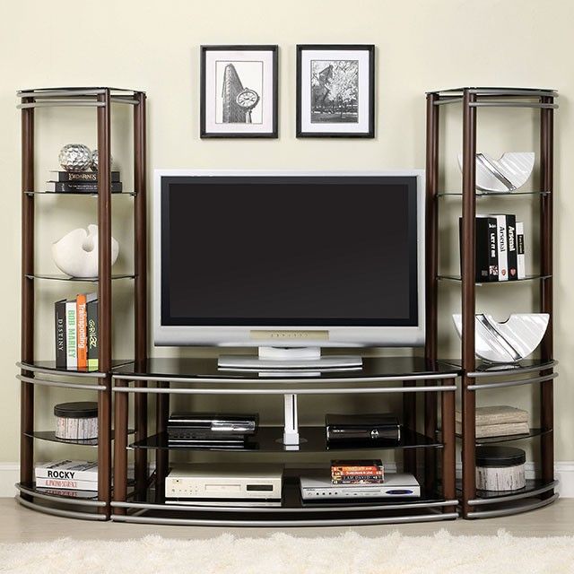 Furniture of America® Silver Creek 52" Glass Top TV Console 0